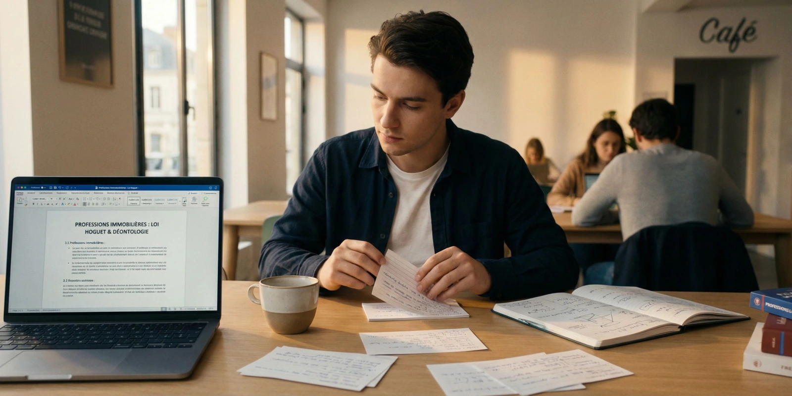 7 Astuces pour Améliorer ses Révisions en BTS PI Étudiant en BTS PI appliquant des techniques de révision efficaces avec fiches et outils numériques